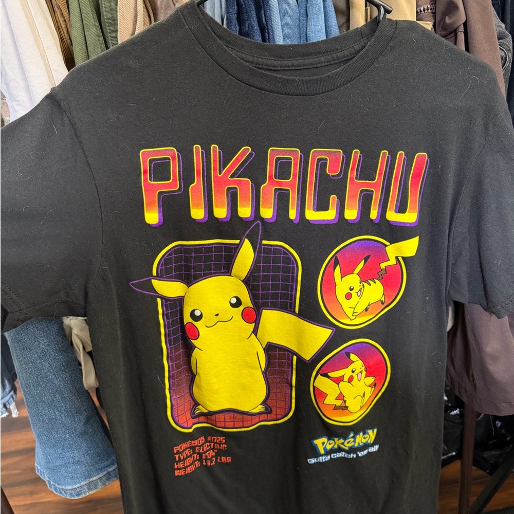 Black Pikachu Graphic T-Shirt